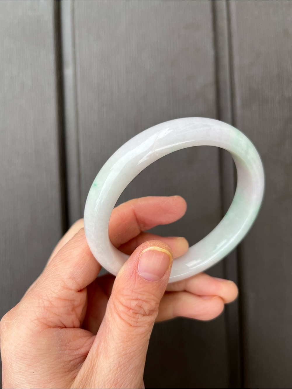 BW089-RM 56.2mm Certified Untreated Grade A Burmese Jadeite Bangle Jade Bracelet - Picture 7 of 16